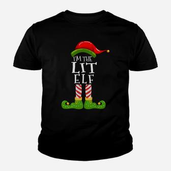 I'm The Lit Elf Group Matching Family Christmas Pyjamas Youth T-shirt | Crazezy