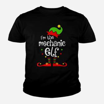 I'm The Mechanic Elf Xmas Family Friend Christmas Gift Raglan Baseball Tee Youth T-shirt | Crazezy