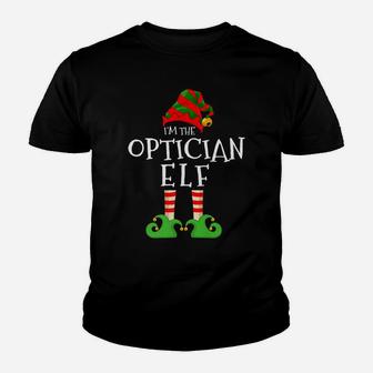 I'm The Optician Elf Funny Matching Christmas Pajama Costume Youth T-shirt | Crazezy