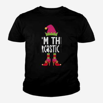 I'm The Sarcastic Elf Matching Christmas Costume Youth T-shirt | Crazezy