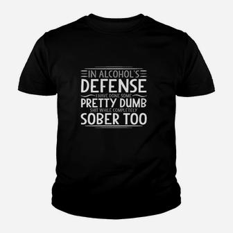 In Alcohols Defense Youth T-shirt | Crazezy UK