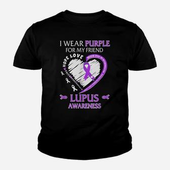 In May I Wear Purple For My Friend Lupus Awareness Month Youth T-shirt | Crazezy