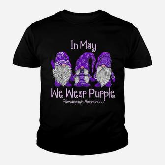 In May We Wear Purple For Fibromyalgia Awareness Gnome Youth T-shirt | Crazezy