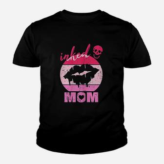 Inked Mom Lips Proud Mother With Tattoos Youth T-shirt | Crazezy