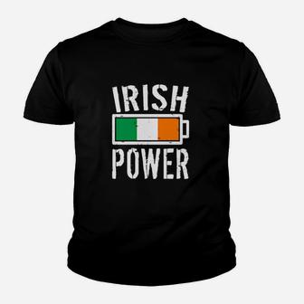 Ireland Flag Irish Power Battery Proud Youth T-shirt - Monsterry