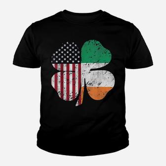 Irish American Shamrock Flag Grunge Weathered St Patrick's Youth T-shirt - Monsterry AU