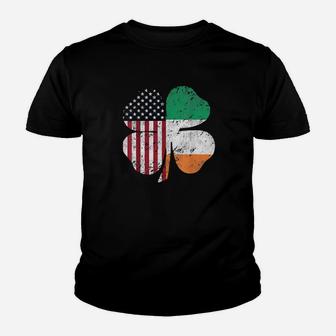 Irish American Shamrock Flag Grunge Weathered Youth T-shirt - Monsterry AU