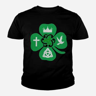 Irish Celtic Father Son And Holy Spirit Shamrock Youth T-shirt - Monsterry UK