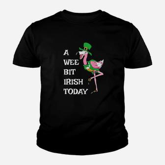 Irish Flamingo Saint Patricks Day Leprechaun Hat Bird Youth T-shirt - Monsterry