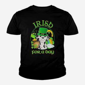 Irish For A Day Dalmatian Dog St Patricks Day Youth T-shirt - Monsterry