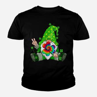 Irish Hippie Gnome Holding Clover Tie Dye Shamrock Peace Youth T-shirt | Crazezy UK