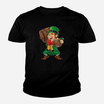 Irish Leprechaun With Barrel Beer St Patricks Day Youth T-shirt - Monsterry AU