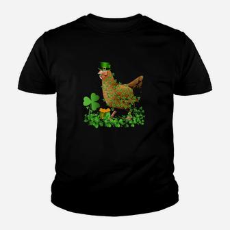 Irish Shamrock Leaf Leprechaun Hat Chicken St Patrick's Day Youth T-shirt - Monsterry UK