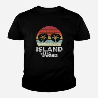 Island Vibes Funny Beach Vacation Summer Youth T-shirt | Crazezy