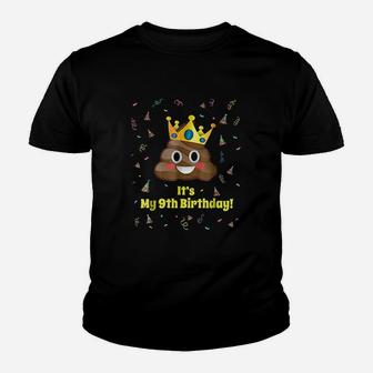 It Is My 9Th Birthday Crown Youth T-shirt | Crazezy