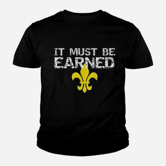 It Must Be Earned Scout Symbol Youth T-shirt | Crazezy UK