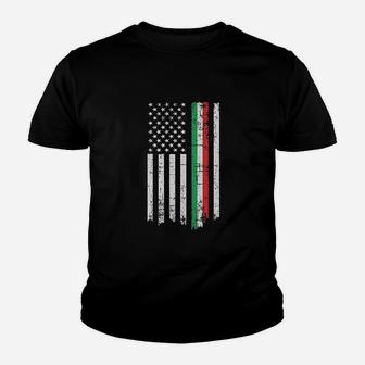 Italian American Thin Line Flag Youth T-shirt | Crazezy