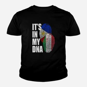Italian And Filipino Dna Mix Flag Heritage Youth T-shirt | Crazezy UK