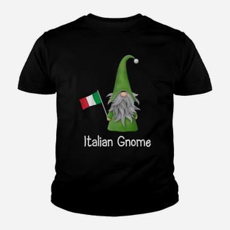 Italian Gnome Holding The Flag Of Italy Youth T-shirt | Crazezy