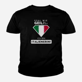 Italienerin Stolz Damen Kinder Tshirt, Italien Motiv Tee - Seseable