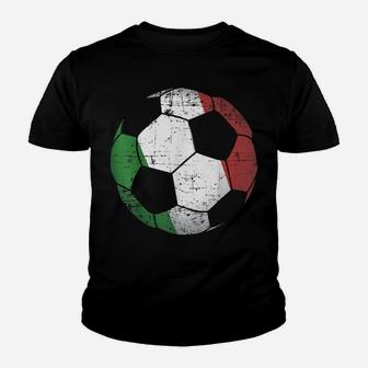 Italy Soccer Ball Flag Jersey Shirt - Italian Football Gift Youth T-shirt | Crazezy