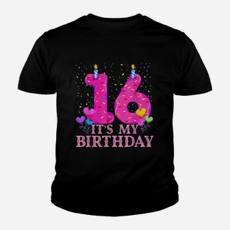 It's My 16Th Birthday Sweet Donut Happy 16 Year Old Youth T-shirt | Crazezy