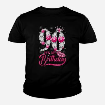 It's My 90Th Birthday Queen 90 Years Old Shoes Crown Diamond Youth T-shirt | Crazezy AU