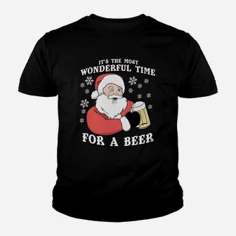 It's The Most Wonderful Time For A Beer | Xmas Sweatshirt Youth T-shirt | Crazezy UK