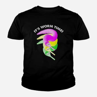 Its Worm Time Magic Fuzzy Worms Toy On A String Youth T-shirt | Crazezy AU