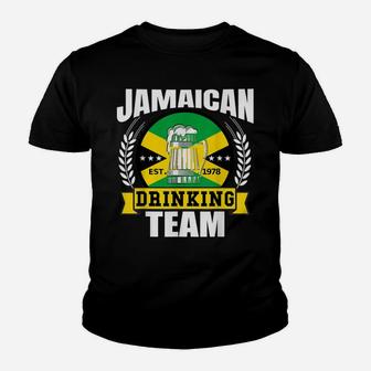 Jamaican Drinking Team Funny Jamaica Flag Beer Party Gift Youth T-shirt | Crazezy