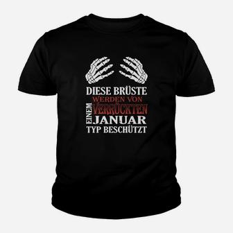 Januar Geburtstags-Kinder Tshirt: Beschützt von einem Januar Mann - Seseable