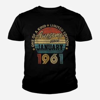 January 1961 Vintage 60 Years Old Retro 60Th Birthday Gift Youth T-shirt | Crazezy UK