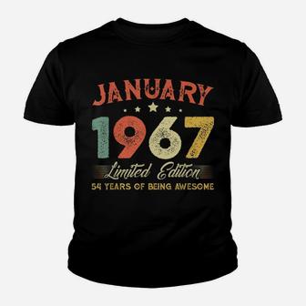 January 1967 54 Years Old Retro 54Th Birthday Gift Youth T-shirt | Crazezy