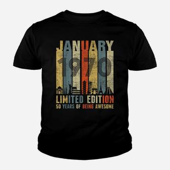 January 1970 Vintage Funny 50Th Birthday Gift Youth T-shirt | Crazezy CA