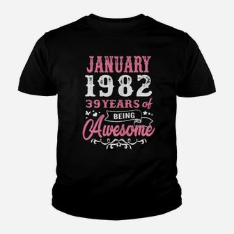 January 1982 39 Years Of Being Awesome Youth T-shirt - Monsterry UK
