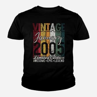 January 2005 16Th Birthday Gift 16 Years Old Vintage Retro Youth T-shirt | Crazezy