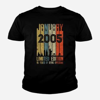 January 2005 T Shirt 15 Year Old Shirt 2005 Birthday Gift Youth T-shirt | Crazezy CA