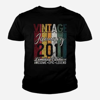 January 2011 10Th Birthday Gift 10 Years Old Vintage Retro Sweatshirt Youth T-shirt | Crazezy