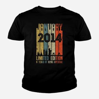 January 2014 T Shirt 6 Year Old Shirt 2014 Birthday Gift Youth T-shirt | Crazezy UK