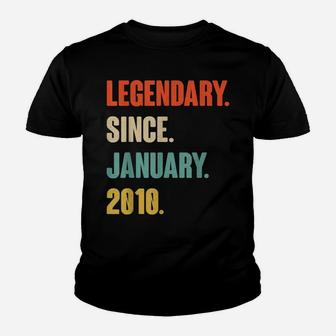 January Birthday Gift - Vintage Legendary Since January 2010 Youth T-shirt | Crazezy