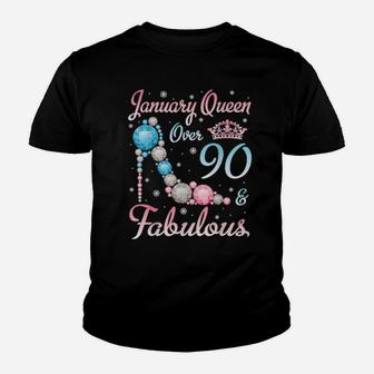 January Queen Over 90 Years Old And Fabulous Born In 1931 Youth T-shirt - Monsterry