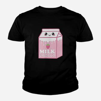 Japanese Strawberry Milk Kawaii Aesthetic Pastel Clothing Youth T-shirt | Crazezy CA