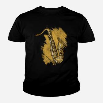 Jazz Musician Gift Musical Instrument Saxophone Youth T-shirt | Crazezy UK