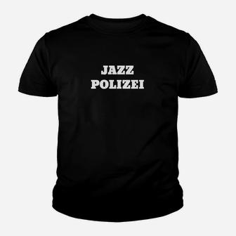 Jazz Polizei Schwarzes Kinder Tshirt, Aufdruck Tee für Musikfans - Seseable