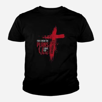 Jeremiah Christian Religious Verse Cross Youth T-shirt | Crazezy