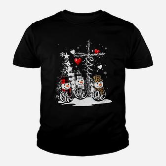 Jesus Christmas Season Faith Love Snowman Christian Sweatshirt Youth T-shirt | Crazezy