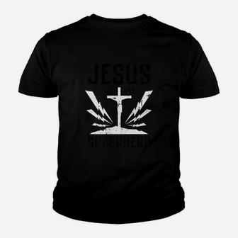 Jesus Is My Superhero Funny Jesus Youth T-shirt | Crazezy AU