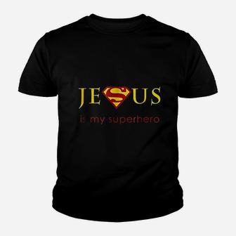 Jesus Is My Superhero Youth T-shirt | Crazezy UK