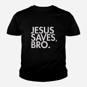 Jesus Saves Bro Large Red Youth T-shirt | Crazezy CA