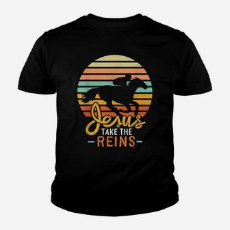 Jesus Take The Reins Quote For A Barrel Racer Youth T-shirt | Crazezy AU